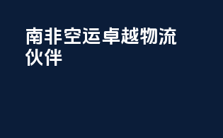 南非空运卓越物流伙伴