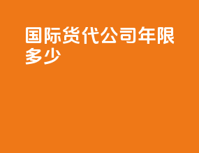 国际货代公司年限多少