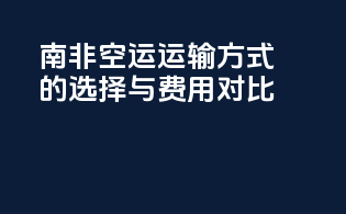 南非空运运输方式的选择与费用对比