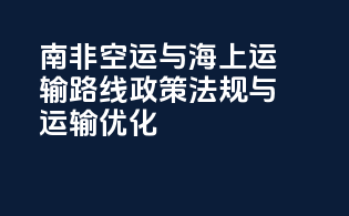南非空运与海上运输路线：政策法规与运输优化