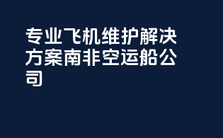 专业飞机维护解决方案南非空运船公司