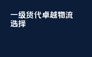一级货代卓越物流选择