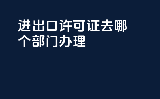 进出口许可证去哪个部门办理