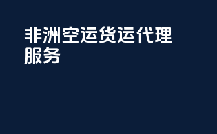 非洲FBA空运货运代理服务