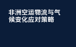非洲空运物流与气候变化应对策略