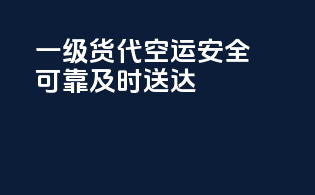 一级货代空运，安全可靠，及时送达！