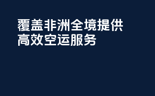 覆盖非洲全境，提供高效空运服务！