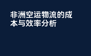 非洲空运物流的成本与效率分析