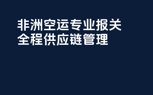非洲空运专业报关，全程供应链管理