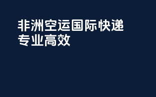 非洲空运国际快递：专业高效