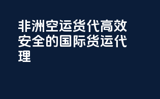 非洲空运货代：高效安全的国际货运代理