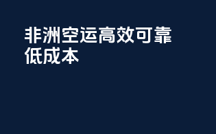 非洲空运：高效可靠低成本！