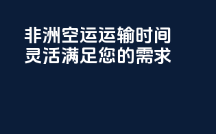 非洲空运运输时间灵活，满足您的需求！