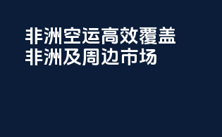 非洲空运，高效覆盖非洲及周边市场！