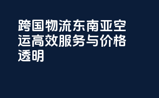 跨国物流东南亚空运：高效服务与价格透明