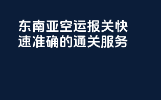 东南亚空运报关，快速准确的通关服务