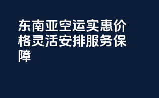 东南亚空运实惠价格，灵活安排服务保障
