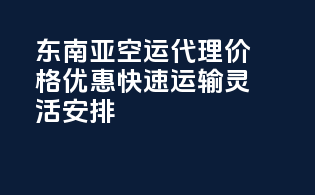 东南亚空运代理，价格优惠，快速运输，灵活安排
