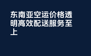 东南亚空运价格透明，高效配送服务至上