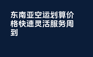 东南亚空运划算价格，快速灵活服务周到