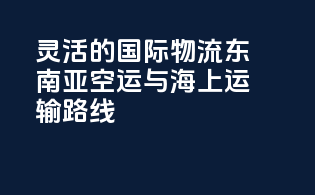灵活的国际物流：东南亚空运与海上运输路线