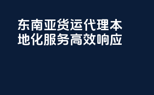 东南亚FBA货运代理，本地化服务高效响应