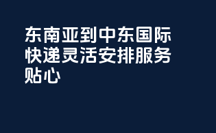 东南亚到中东国际快递，灵活安排，服务贴心！