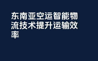 东南亚空运：智能物流技术，提升运输效率