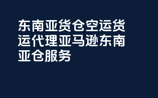 东南亚FBA货仓空运货运代理，亚马逊东南亚仓服务