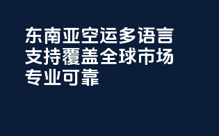 东南亚空运，多语言支持，覆盖全球市场，专业可靠