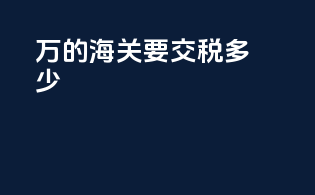 1万的lv海关要交税多少