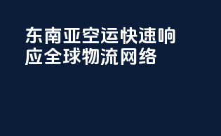 东南亚空运：快速响应，全球物流网络