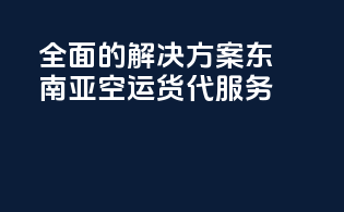 全面的解决方案，东南亚空运货代服务