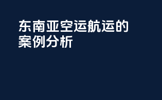 东南亚空运航运的案例分析