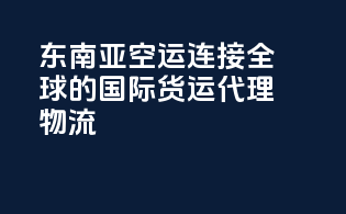 东南亚空运：连接全球的国际货运代理物流
