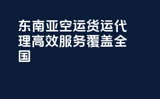 东南亚FBA空运货运代理，高效服务覆盖全国