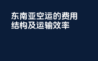 东南亚空运的费用结构及运输效率