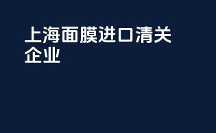 上海面膜进口清关企业