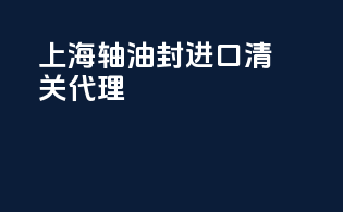 上海轴油封进口清关代理