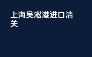 上海吴淞港进口清关