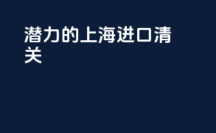 潜力的上海进口清关