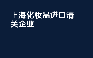 上海化妆品进口清关企业