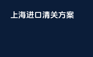 上海进口清关方案