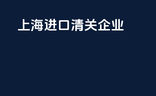 上海进口清关企业