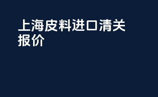 上海皮料进口清关报价