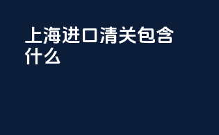 上海进口清关包含什么
