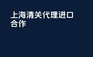 上海清关代理进口合作