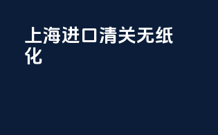 上海进口清关无纸化