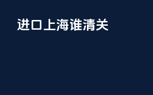进口cif上海谁清关
