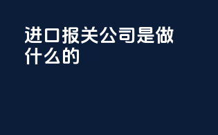 进口报关公司是做什么的